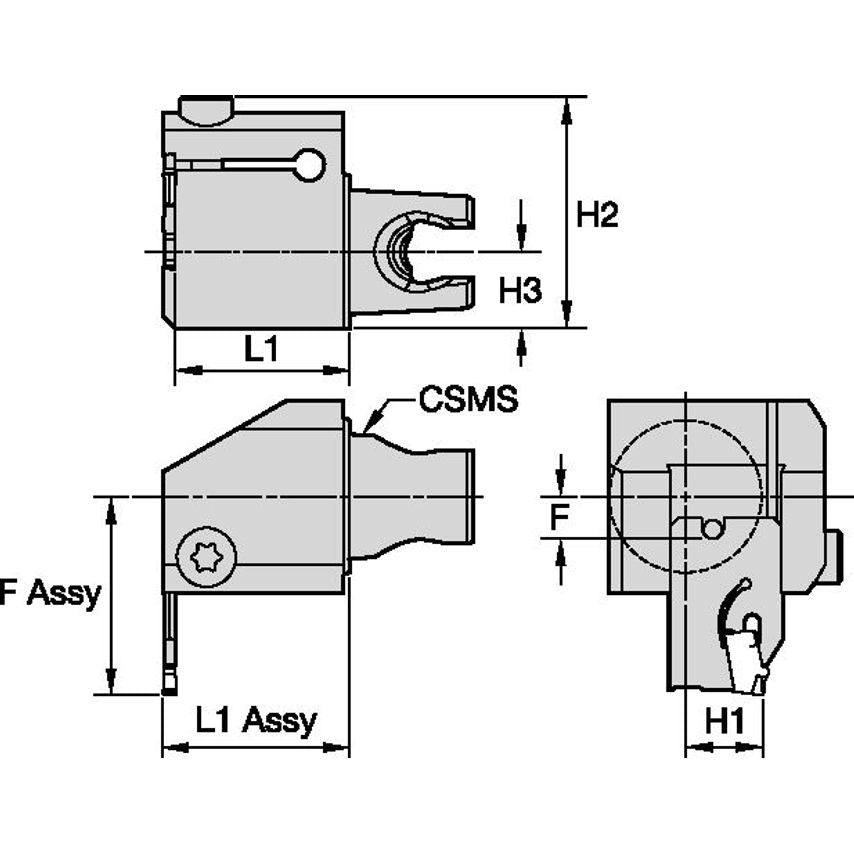 KM25BER KM25 Cut-Off End Mount RH A2BH