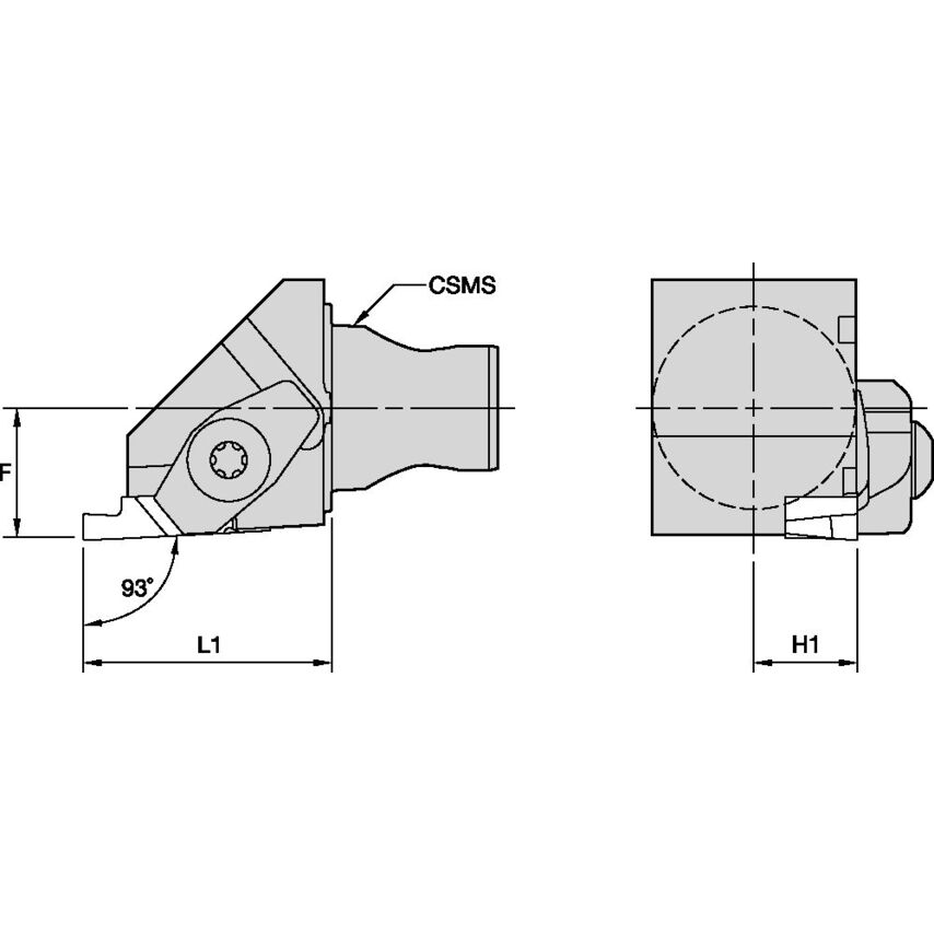 KM25NSL230 KM25 Axial Thread/Grooving LH