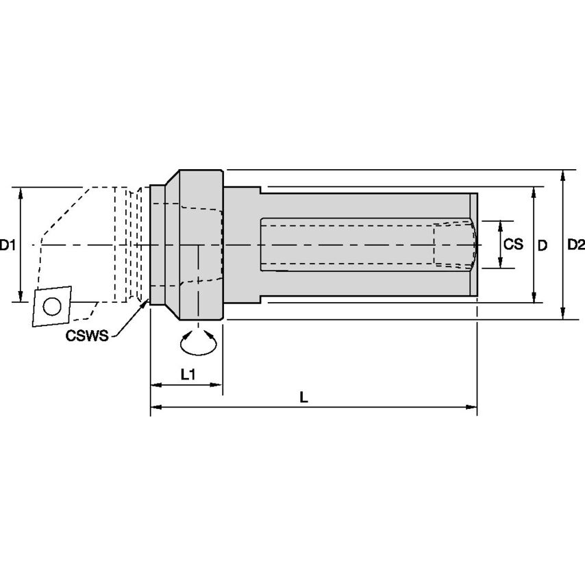 KM32NCMSS4025 KM32 Round Shank 40 x 90MM