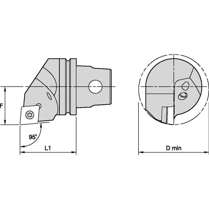 KM32TSSCLCR09 Cutting Unit Screw On Insert Solid Carbide
