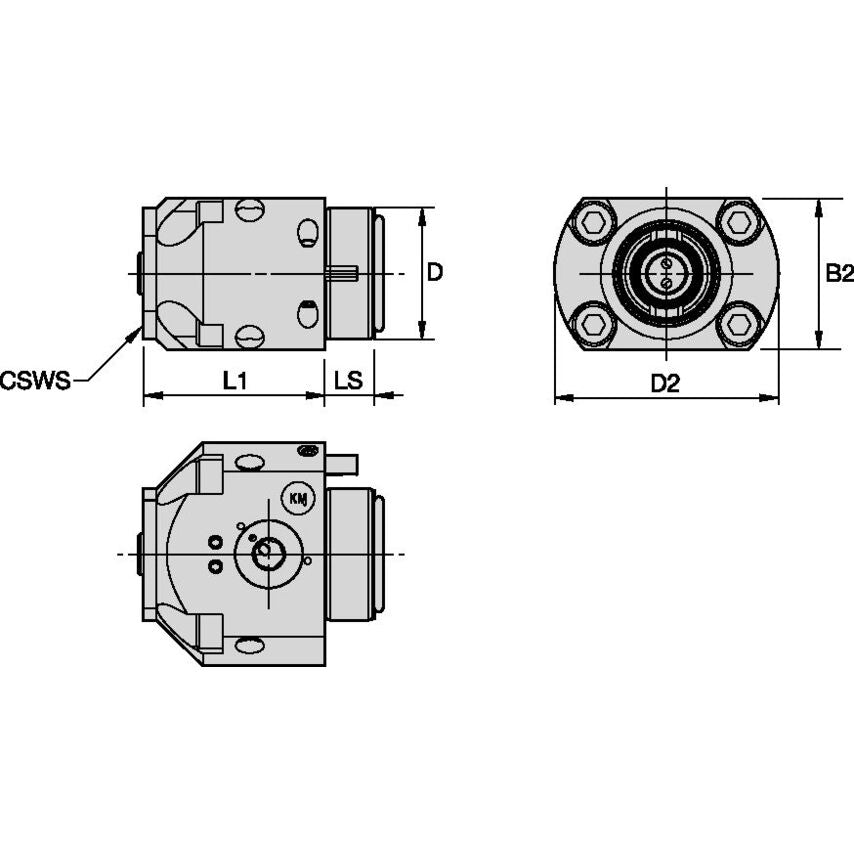 KM40CL2NSEF KM40 Loc II Flange Mount Side