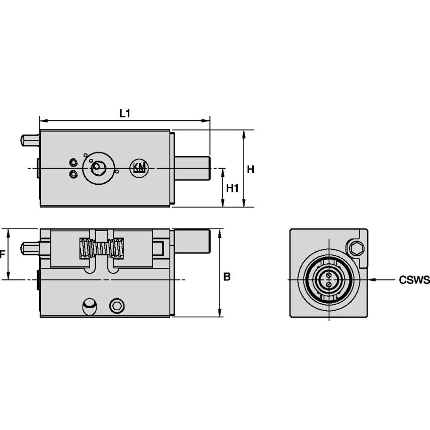 KM40CL2SR2560M KM40 Loc II Square Shank RH 57