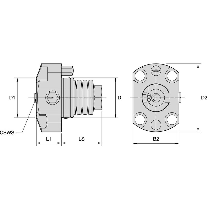 KM40RNSEF KM40 Flange Mount Rapid Side A
