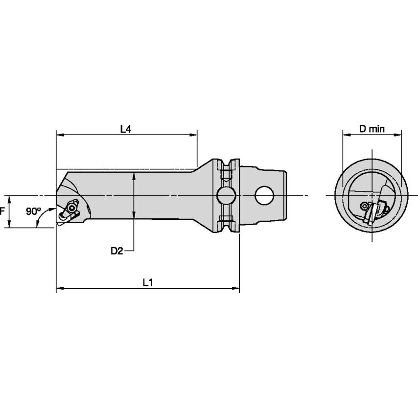 KM40TSS20GLSER16 KM40TS Steel Boring Bar 90 RH