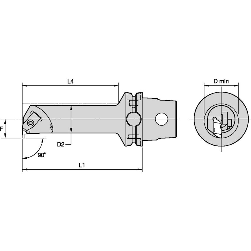 KM40TSS25ENEL3 KM40TS Steel Boring Bar 90 LH