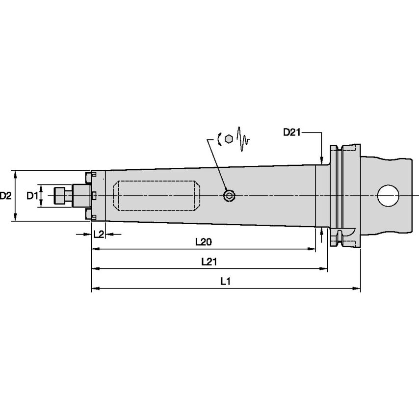 KM4X100TDSMC22260M KM4X100 Tunable Shell Mill Adaptor