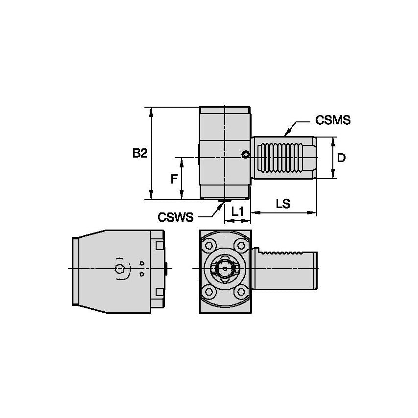 KM50CLRRVDI5050 KM50 KM-LOC Vdi Right Angle RH