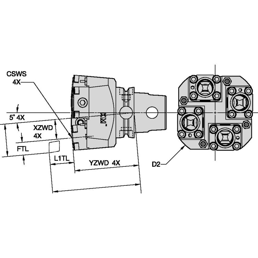 KM63TS4XSTALKM25 KM63TS 4X KM32 End Mount Multi