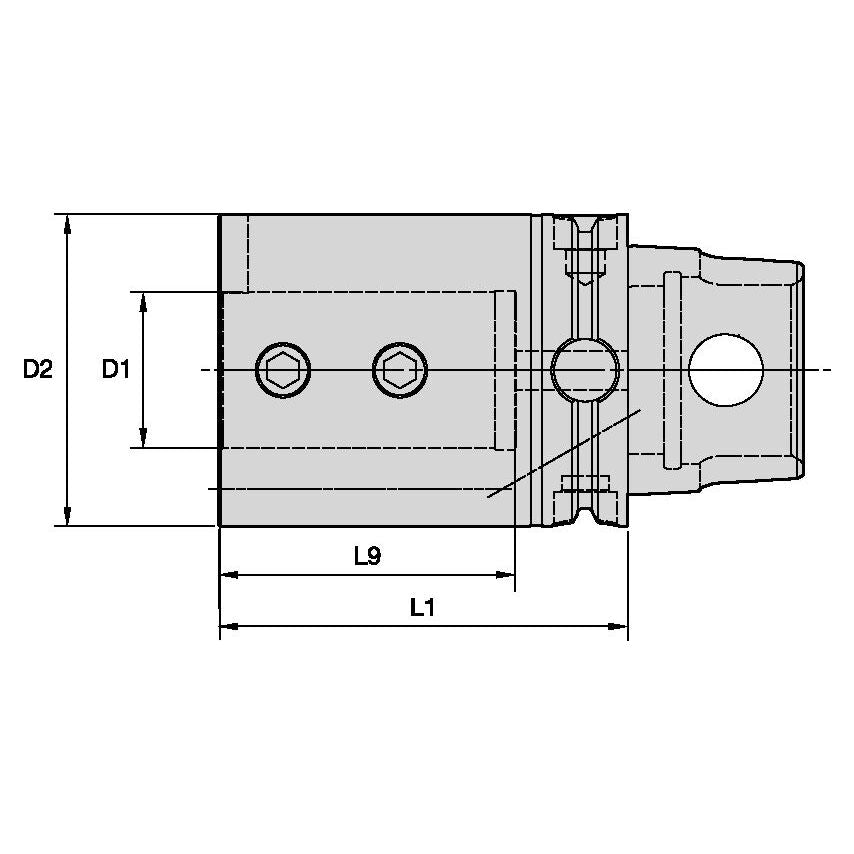 KM63TSBA08236 KM63 Boring Bar Adapter 1/2 X