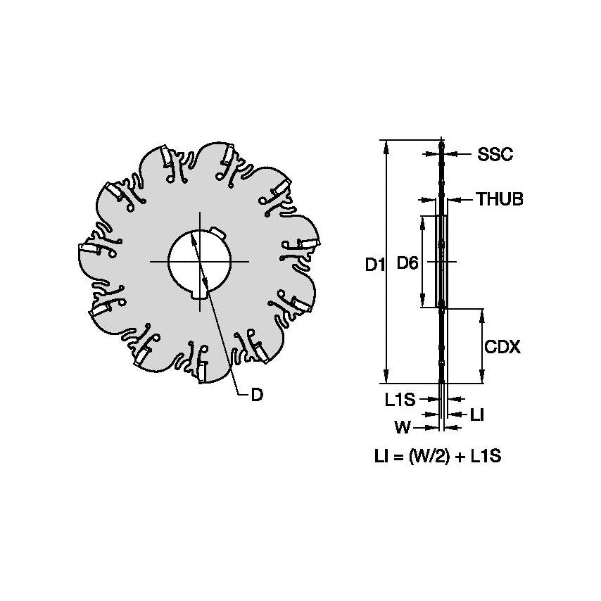 KNSM125N07X42K032 KNS Slotting Cutter Metric 125