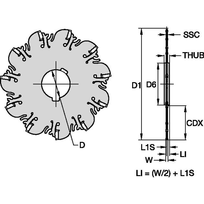 KNSU040N05X34K100 KNS Slotting Cutter Inch 4D 3.