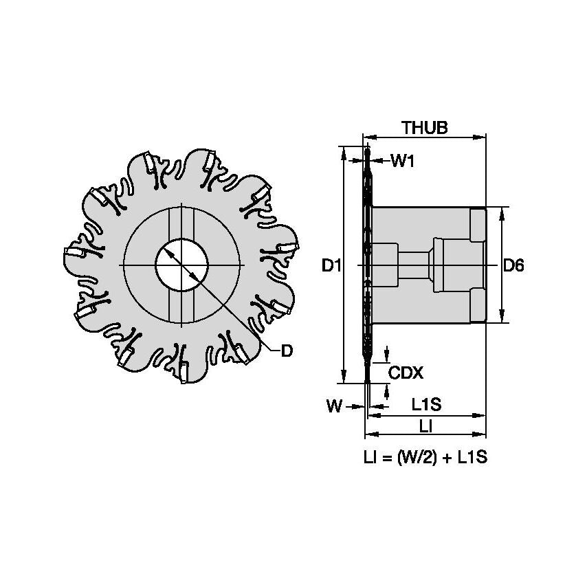 KNSU040R11X12S100 KNS Slotting Cutter Inch 4D 1.