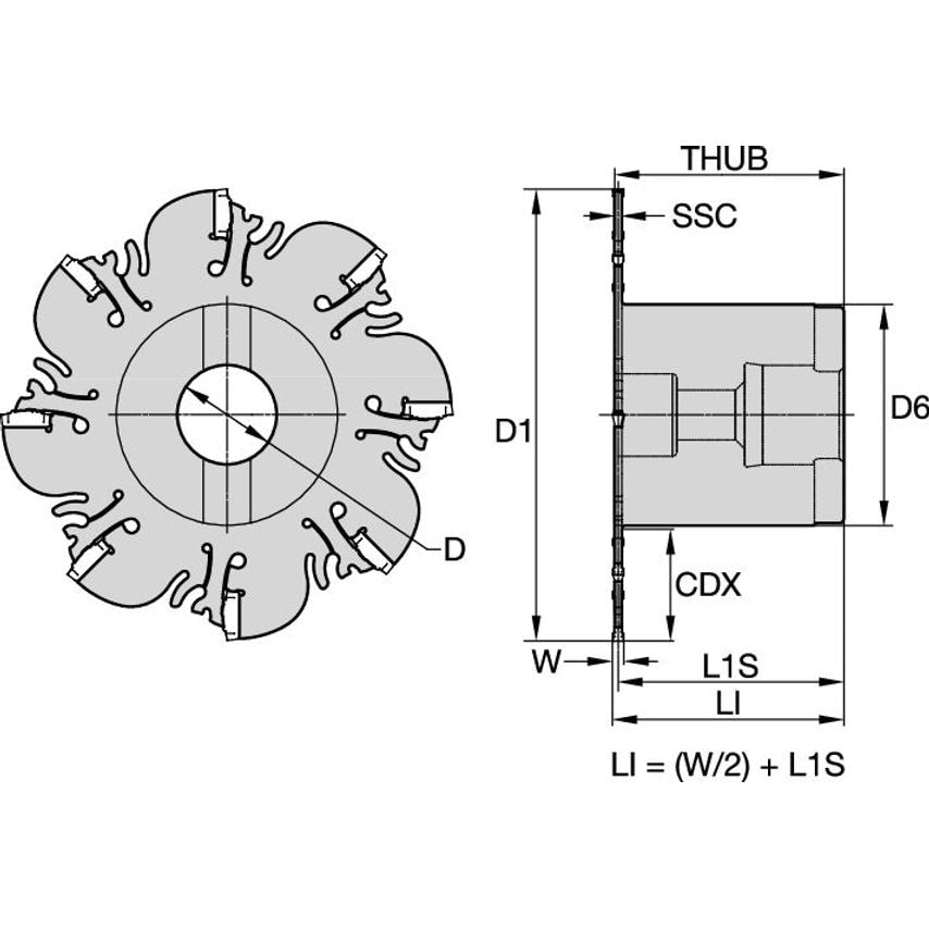 KNSU050R07X42S125 KNS Slotting Cutter Inch 5D 4.