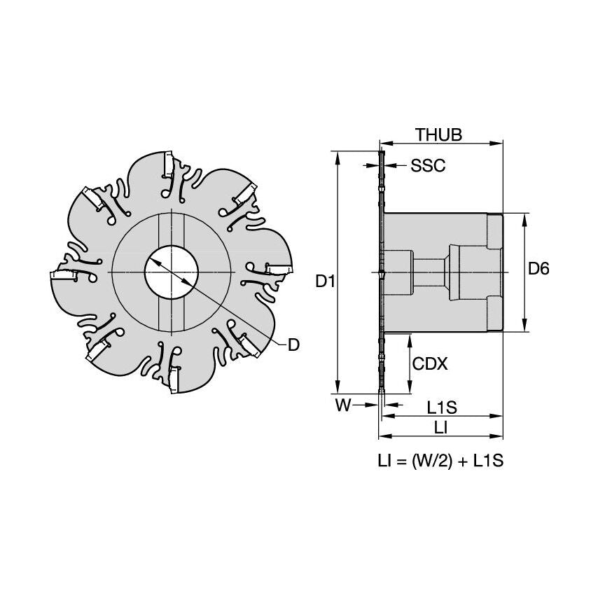 KNSU050R08X27S125 KNS Slotting Cutter Inch 5D 2.