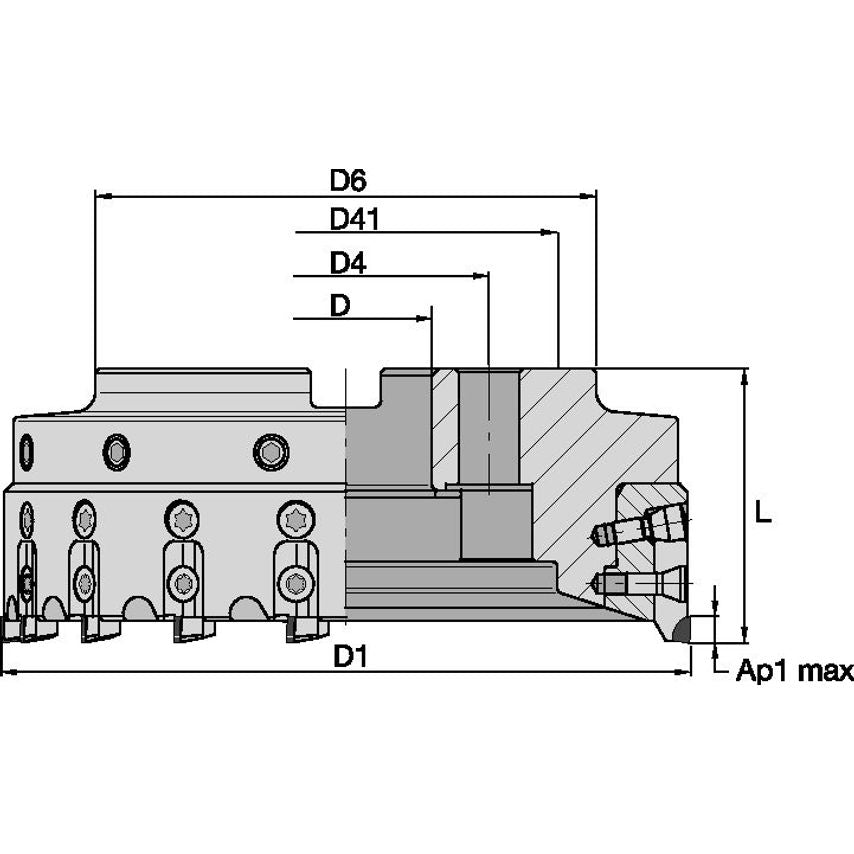KSCM100R12CAB32 PCD-Body D100MM L50MM Z12 B32