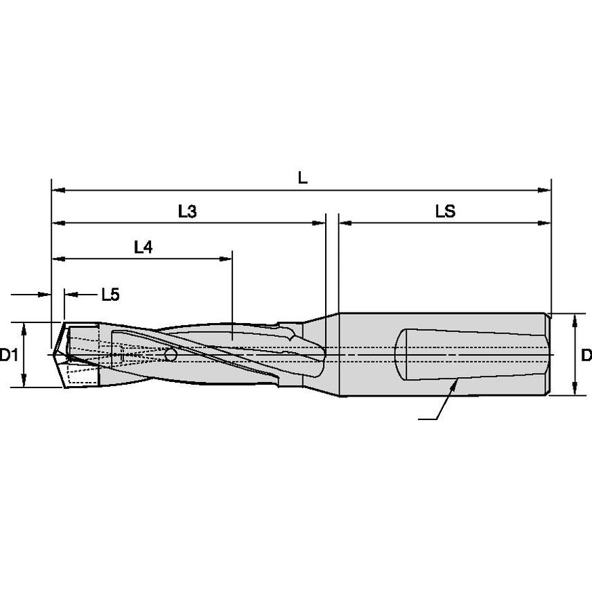 KSEM160R5WN20M Drill Body 5 x D, DIAMETER=16, 0m