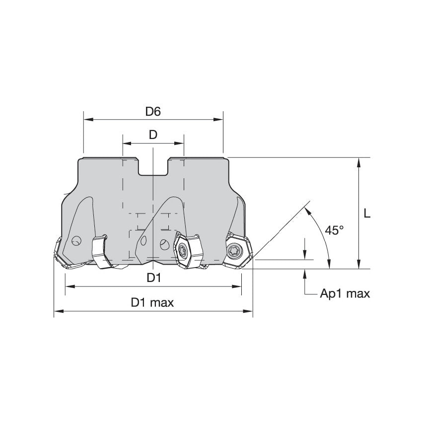 KSHR080A08RS45HN06 SHELL MILL