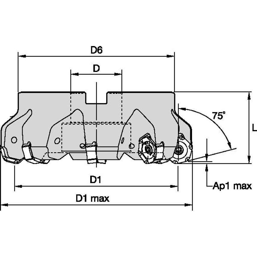 KSHRHF300HN5315C4 Dodeka HF 75 Shell Mill D=3" Z