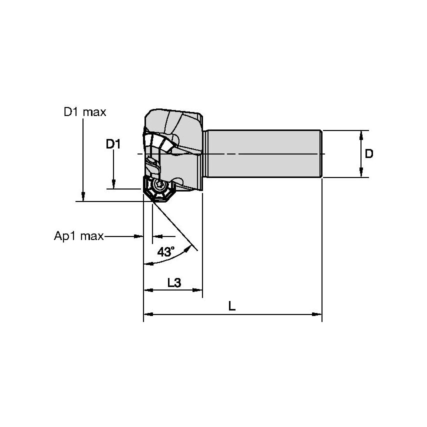 KSOM32R03A20OF06 KSOM Mini End Mill D=32 Z=3