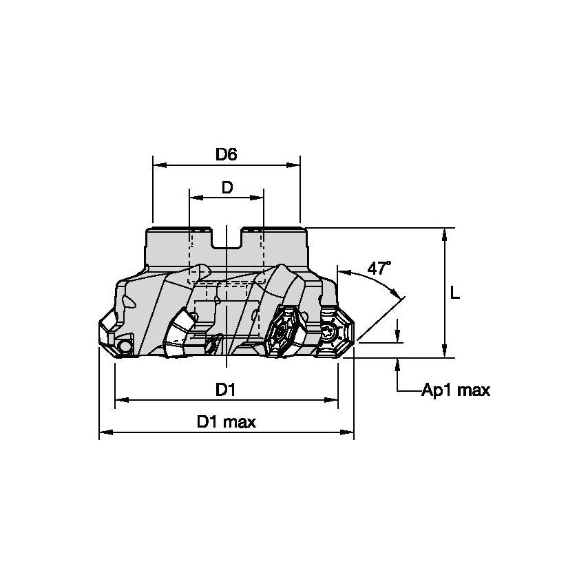 KSOM400OF6445F5 KSOM Shell Mill D=4" Z=8