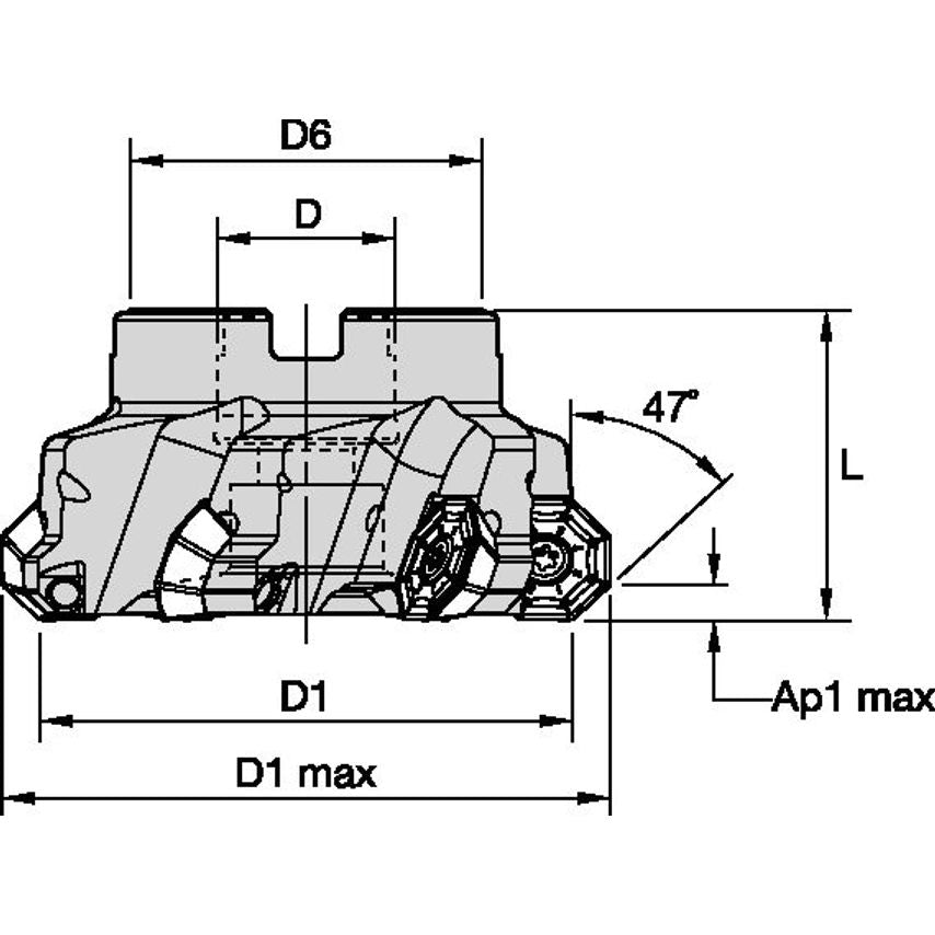 KSOM600OF6445F8 KSOM Shell Mill D=6" Z=12