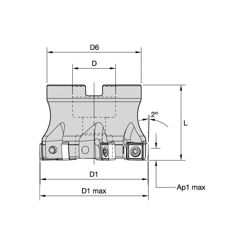 KSSM88D400SN3125S150Z08 Kssm 8+ Shell Mill D=4" Z=8
