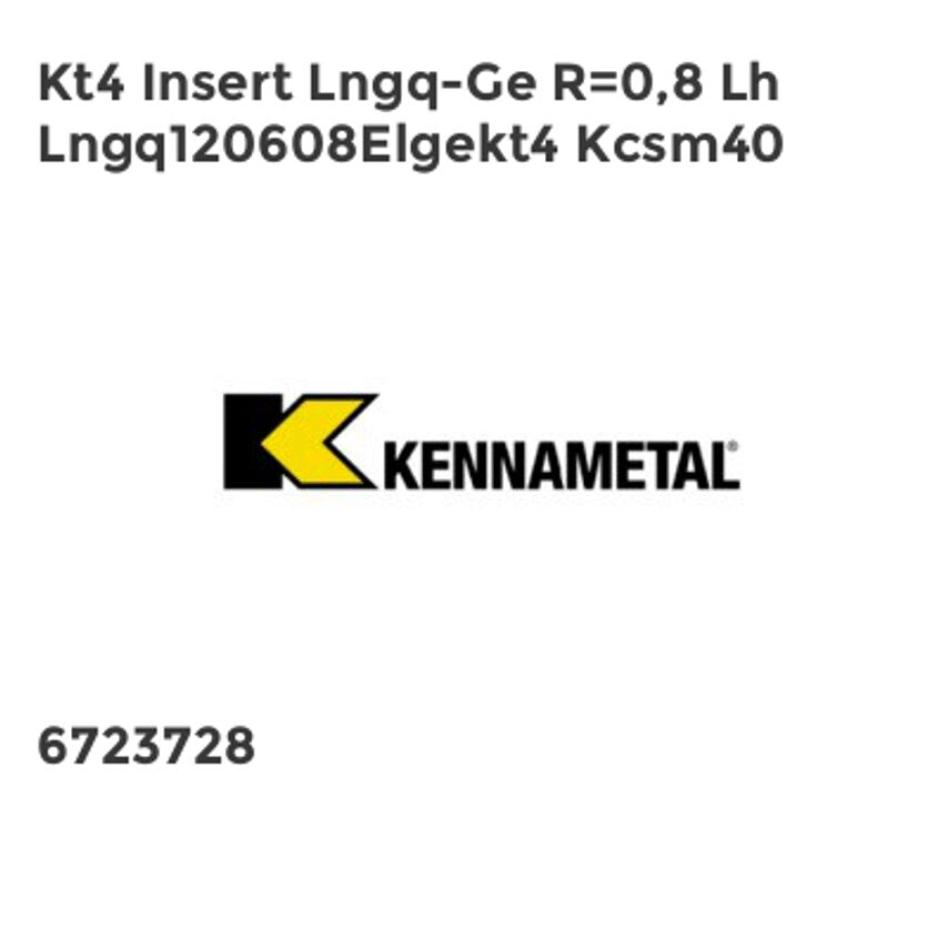 KT4 Insert Lngq-Ge R=0, 8 Left Hand LNGQ120608ELGEKT4 KCSM40