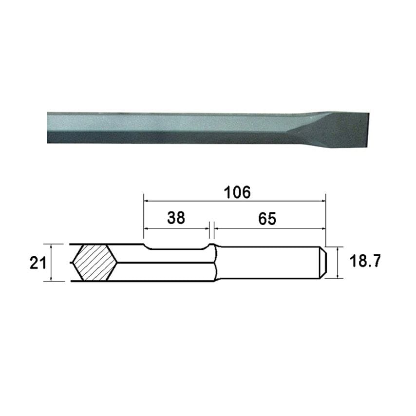 Kango Shank Chisel 25 x 450mm (914119) FAIKAGC450