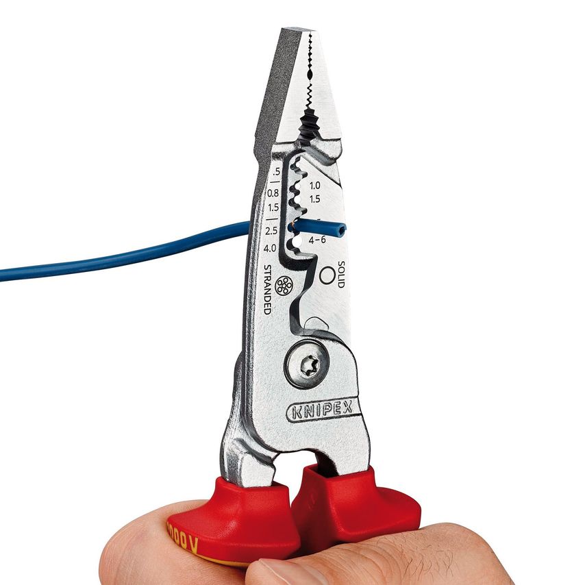 Knipex 13 76 200 ME Wire Stripper Metric Version Insulated with Multi-component Grips VDE-tested Chrome-plated 200mm