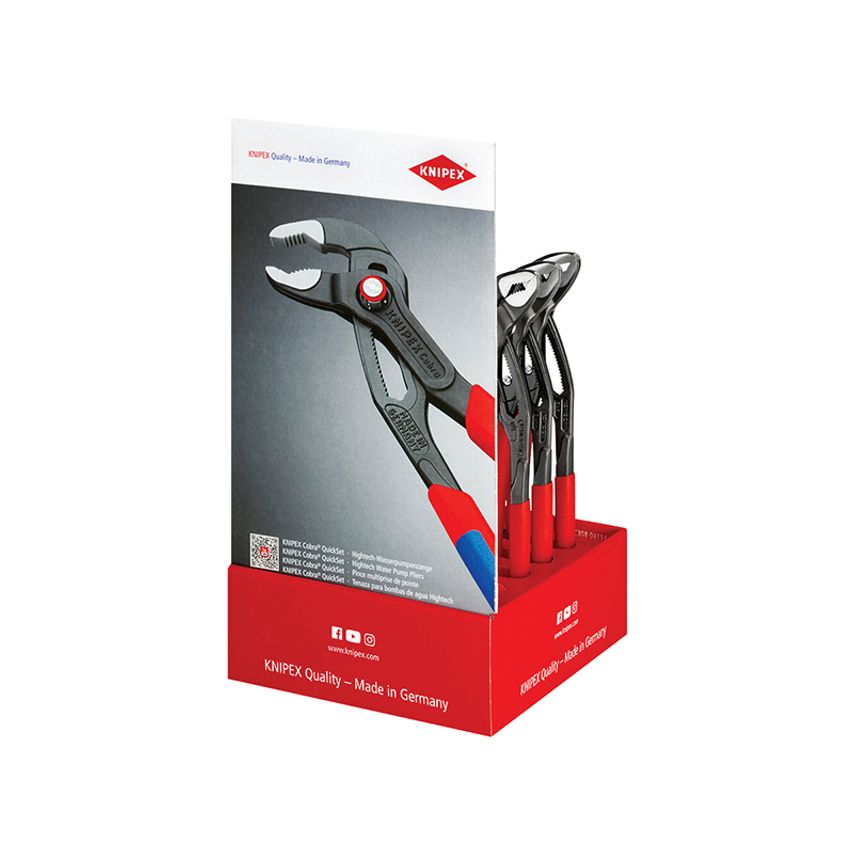Knipex Cobra Quickset Waterpump Pliers Counter Display (10 x KPX8721250) KPX001801V25