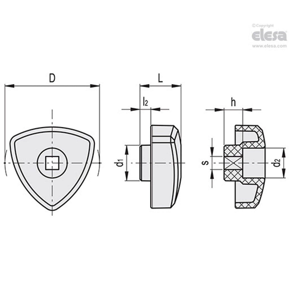 Knob-VTR.50 N-6x6 - 83831-E