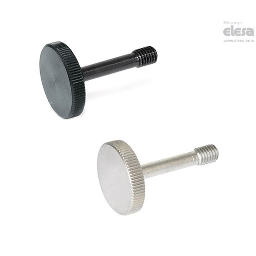 Knurled retained grip knob-GN 653.2-M8-30-NI