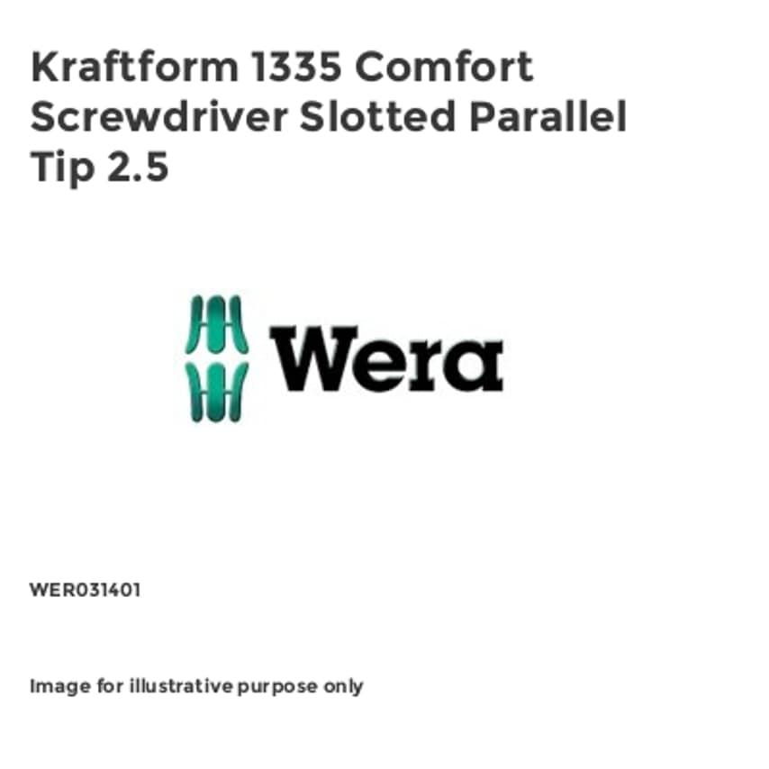 Kraftform 1335 Comfort Screwdriver Slotted Parallel Tip 2.5