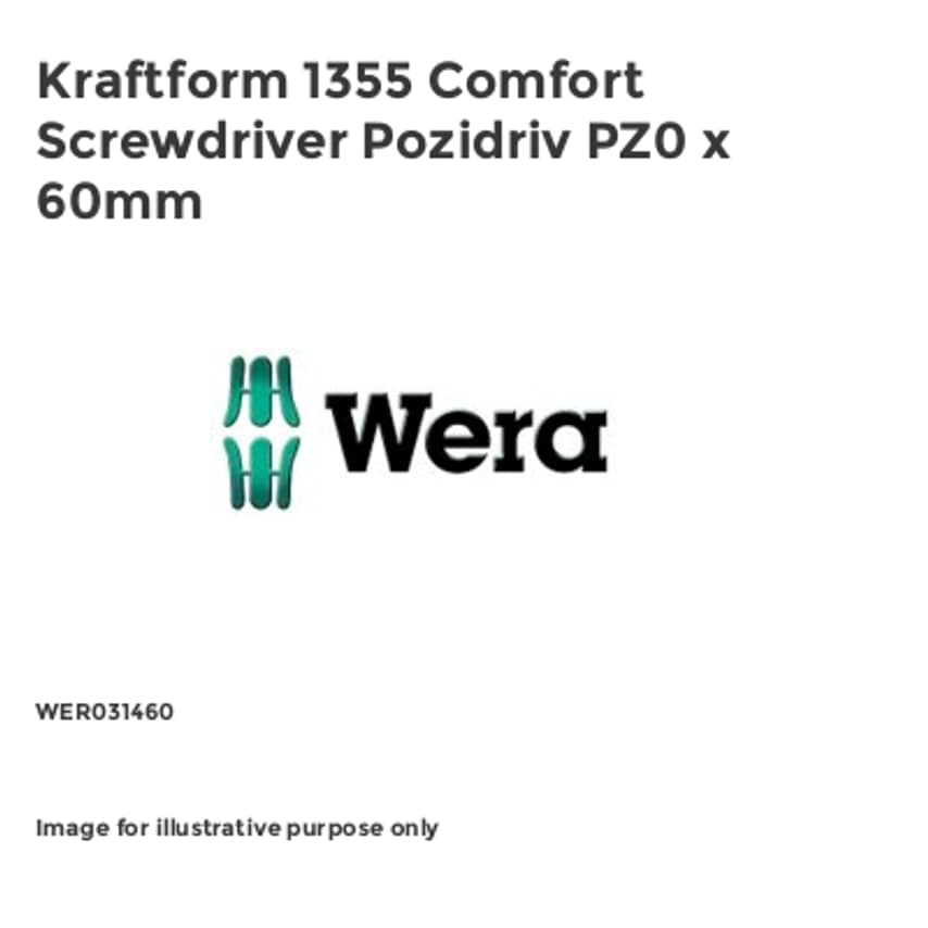 Kraftform 1355 Comfort Screwdriver Pozidriv PZ0 x 60mm