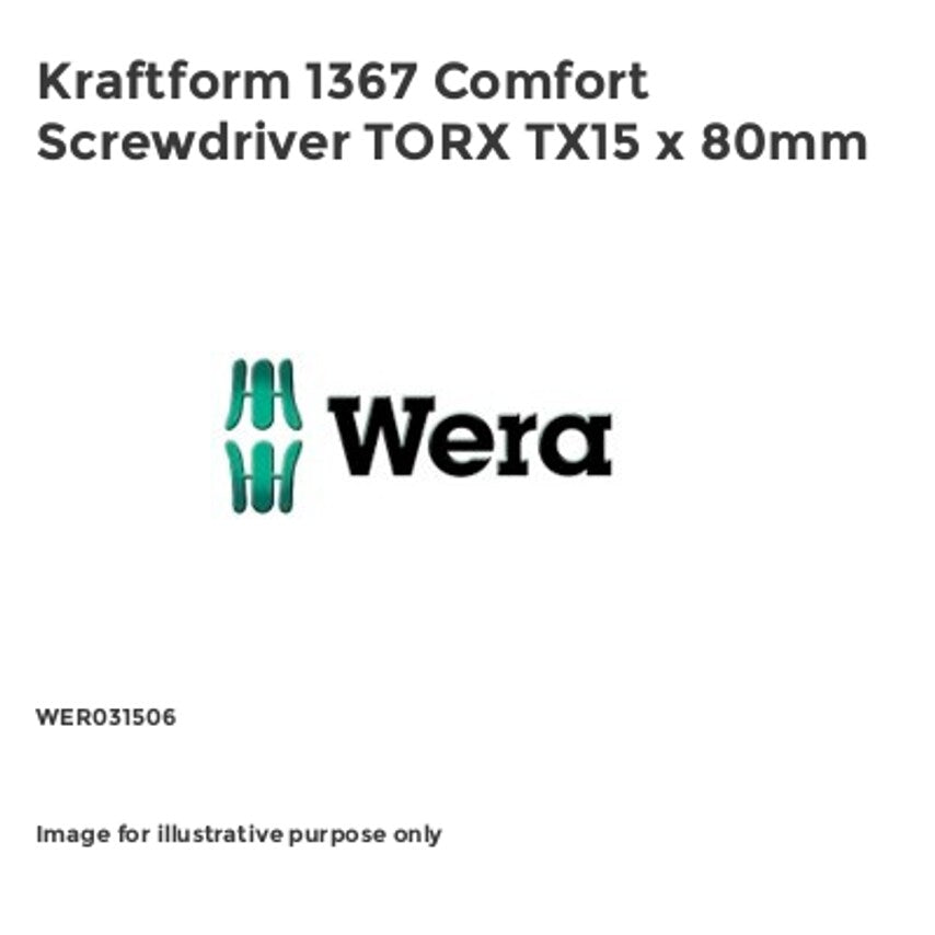 Kraftform 1367 Comfort Screwdriver TORX TX15 x 80mm WER031506