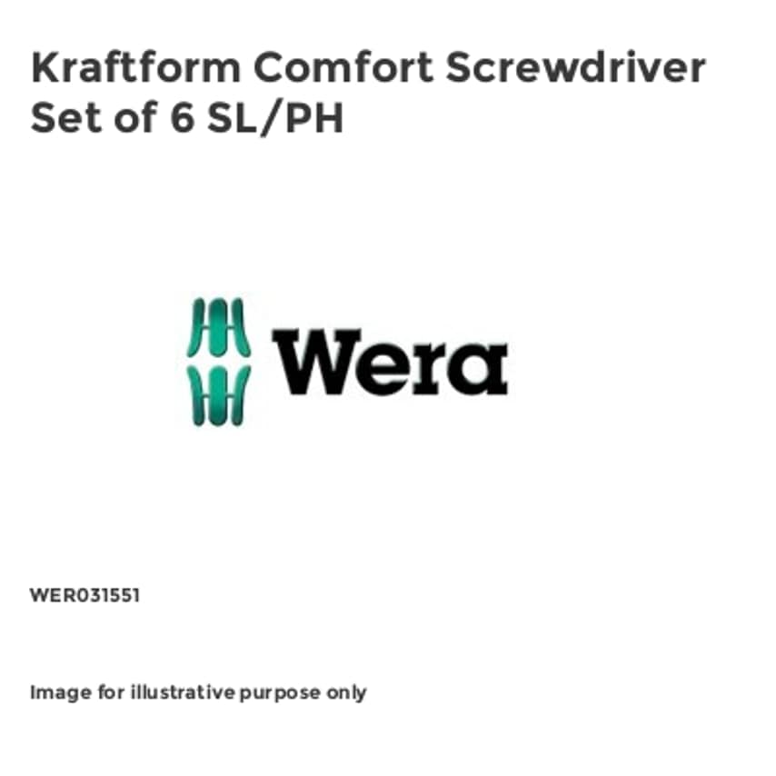 Kraftform Comfort Screwdriver Set of 6 SL/PH WER031551