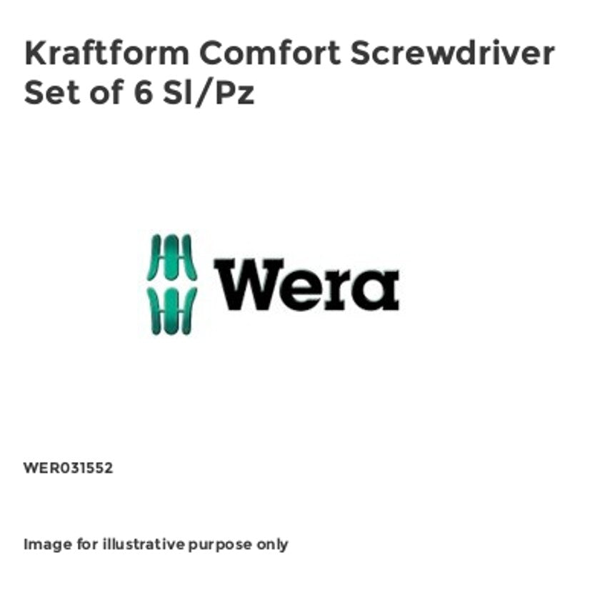 Kraftform Comfort Screwdriver Set of 6 Sl/Pz WER031552