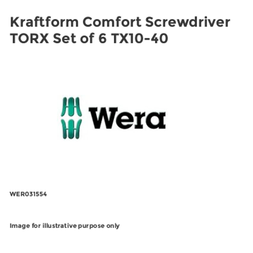 Kraftform Comfort Screwdriver TORX Set of 6 TX10-40