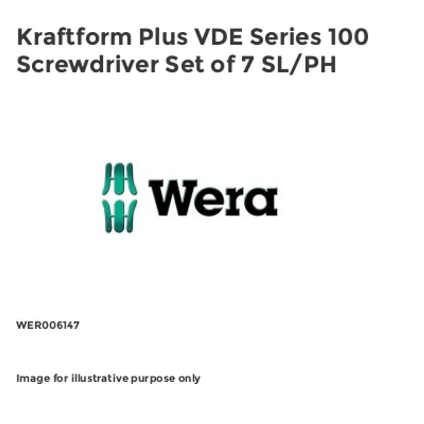 Kraftform Plus VDE Series 100 Screwdriver Set of 7 SL/PH WER006147