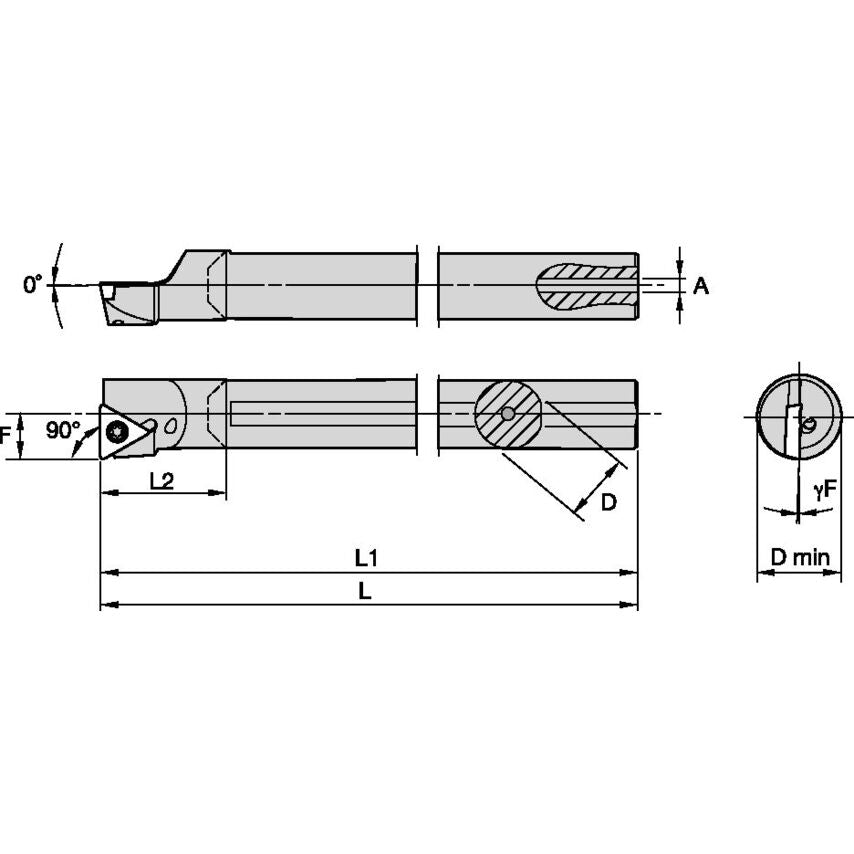 L08KSTFPR09 S Clamping Boring Bar D8, 0MM L