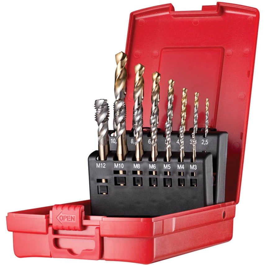 L113203 M3-M12 HSS (14-Pce) Sp/Fl Tap & Drill Set