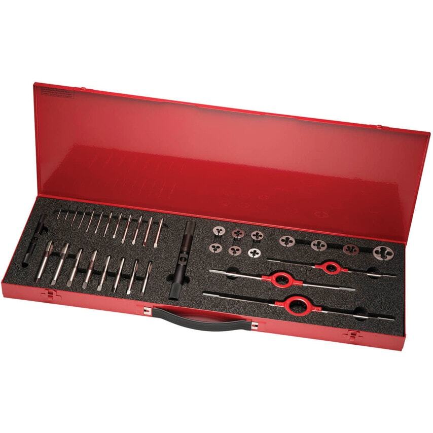 L120 HS-12M 38-PC HSS Straight Flute Tap & Die Set