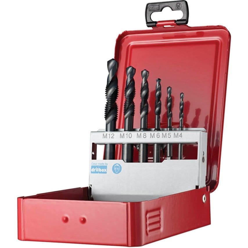 L126650 M4-M12 HSS 6PC Coarse Straight Flute Drill/Tap Set