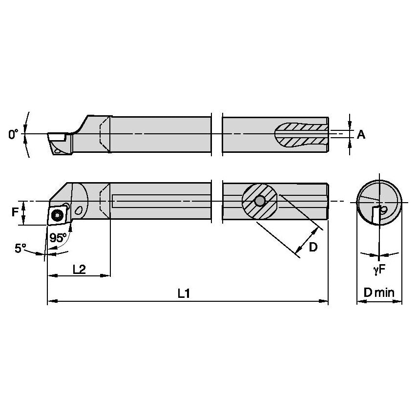 L16SSCLPL3 S Clamping Boring Bar D1.00 L9