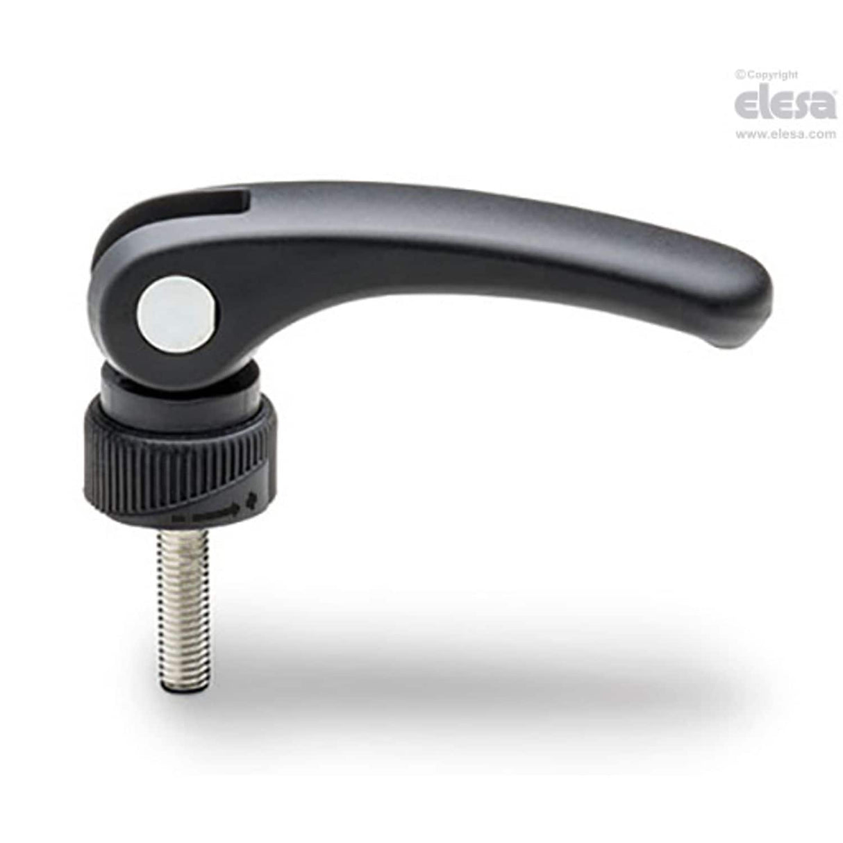 LAC Cam levers Technopolymer With adjustable ring-nut rotating pin with threaded stud in zinc-plated steel LAC.63-p-M6x25-R