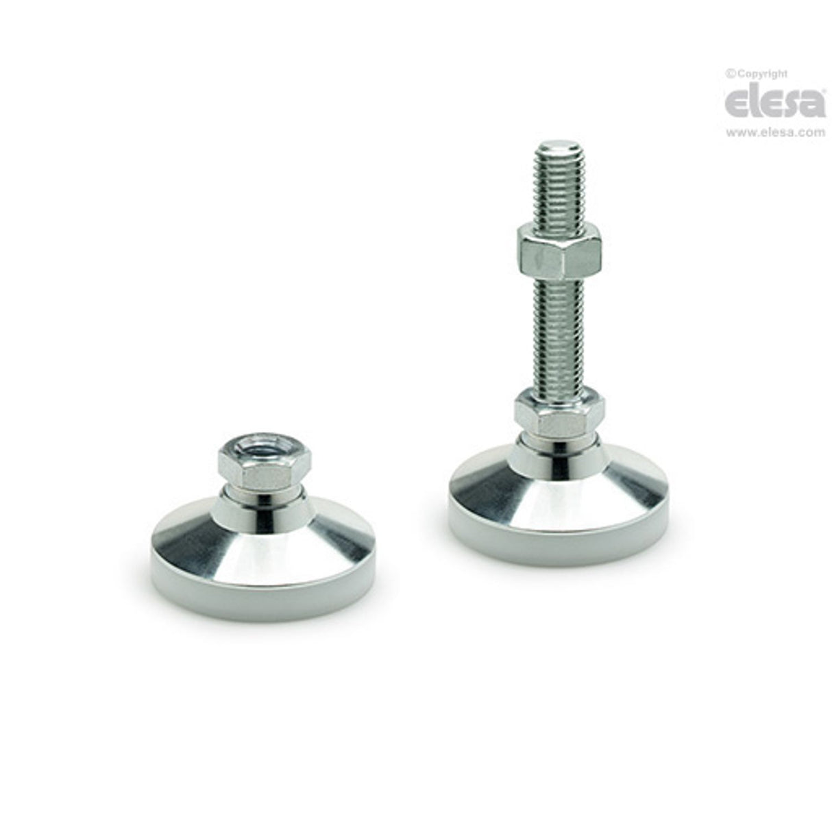 LMAC Levelling Feet with Bearing Protection Polished Zinc-Plated Steel Base LM.25 M10x80-AC
