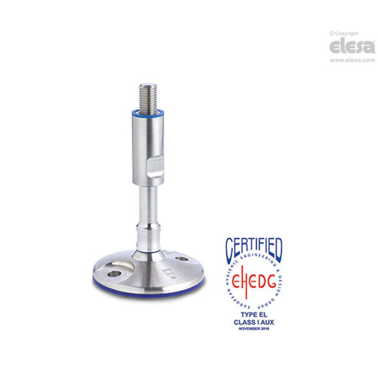 LMF-HD-SST Levelling feet Hygienic Design with holes for ground mounting stainless steel LM.F-HD-100-SST-M16x225