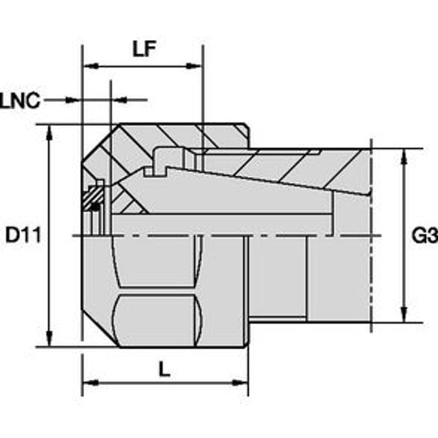 LNHABER20M ER20INTERNAL Coolant Locknut -