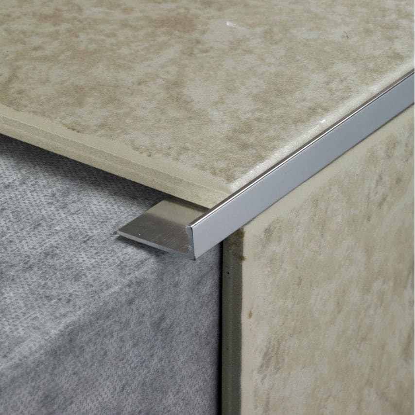 L Shape Tile Trim 2.4m x 12mm Silver
