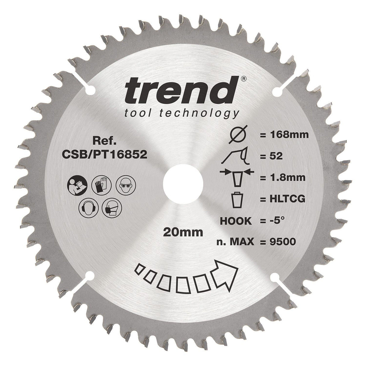 Laminate/HPL Circular Saw Blade 168mm x 20mm x 52T